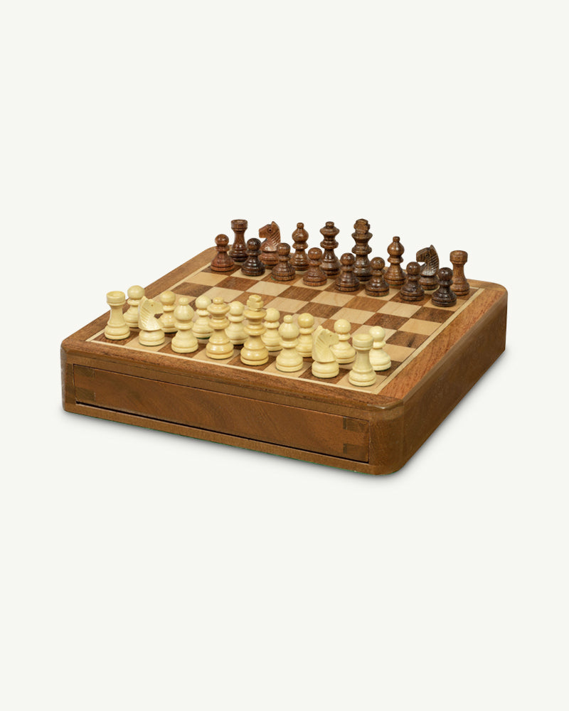 Coffret jeu d'échecs en bois haut de gamme