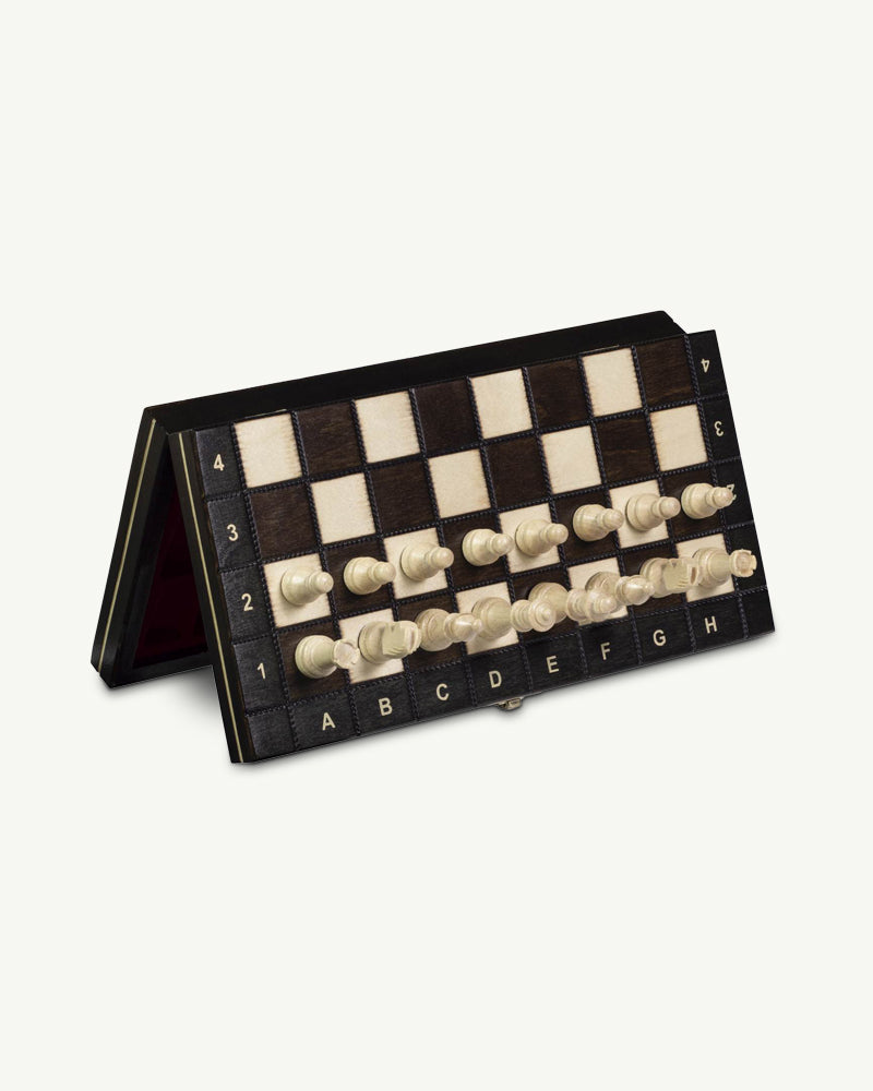 Jeu d'échecs en bois magnétique pliable