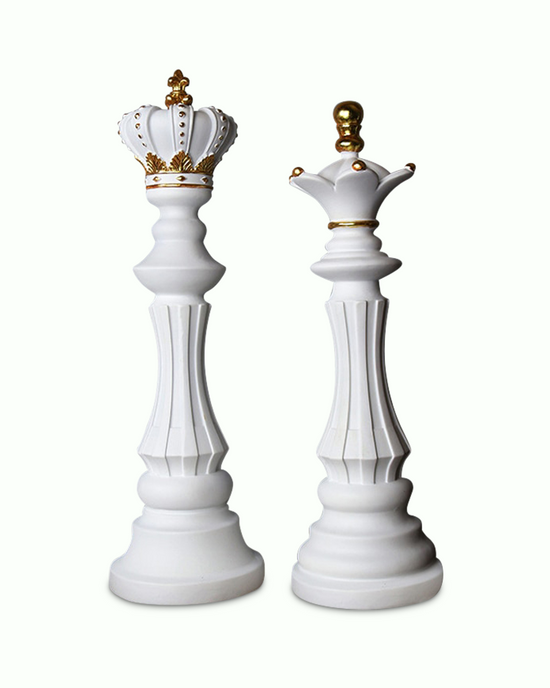 roi et reine blancs géants pour décoration
